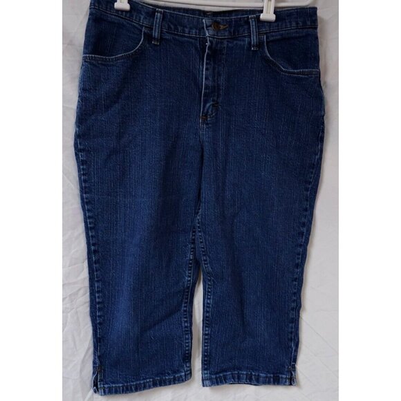 Rider Womens 14 P Stretch High Rise Denim Cropped Capri Shorts W34XL19 - Picture 1 of 12